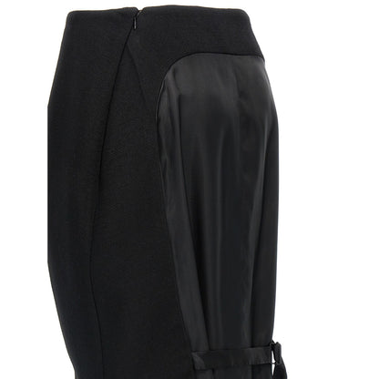 Prada Black Virgin Wool Midi Skirt