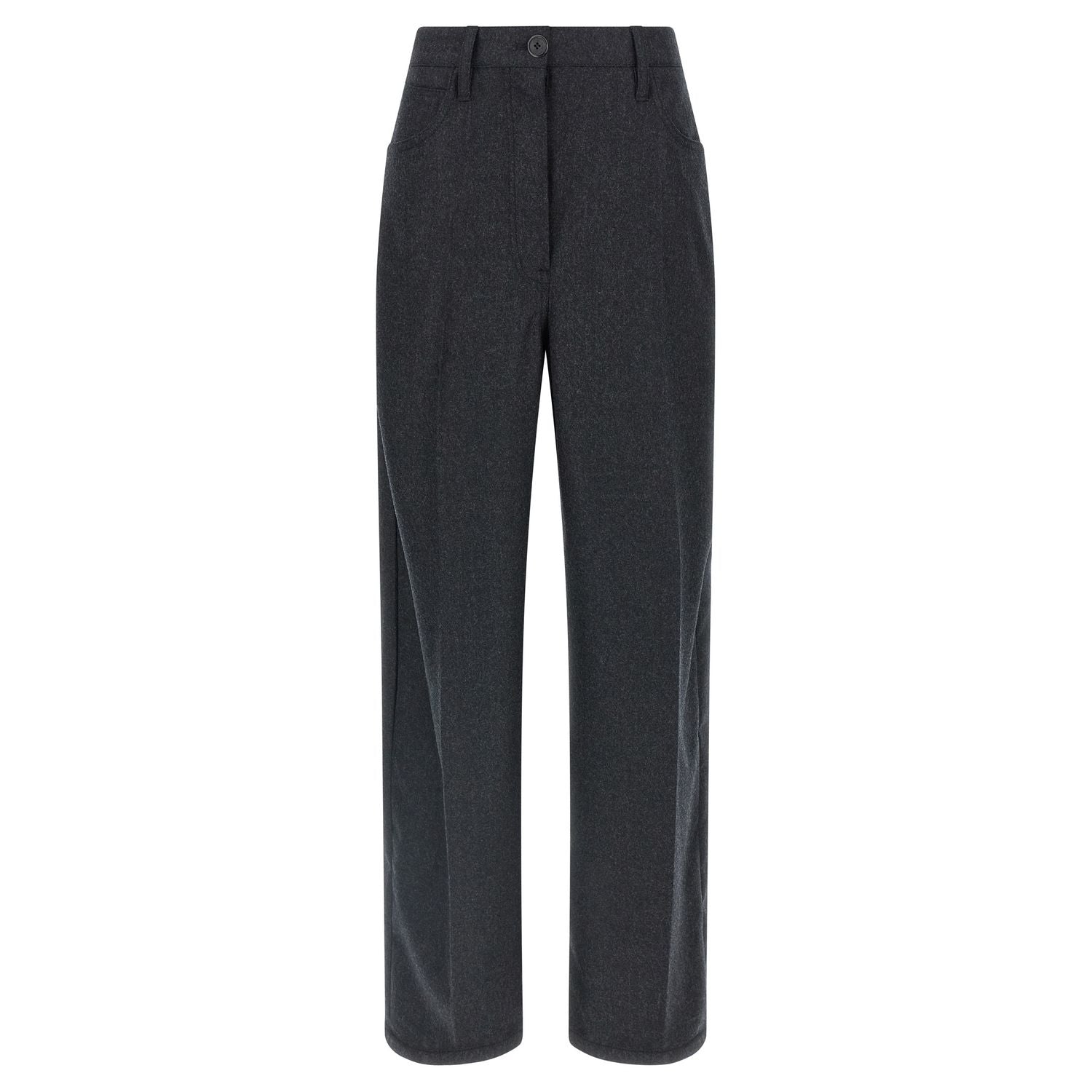 Prada Gray Virgin Wool Casual Pants