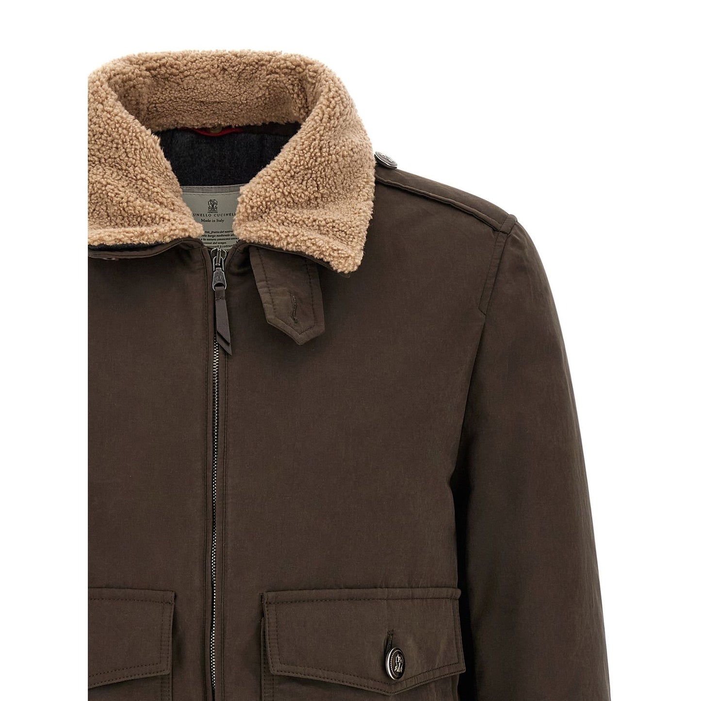 Brunello Cucinelli Brown Cotton Bomber