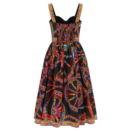 Dolce & Gabbana Multicolor Cotton Midi Dress