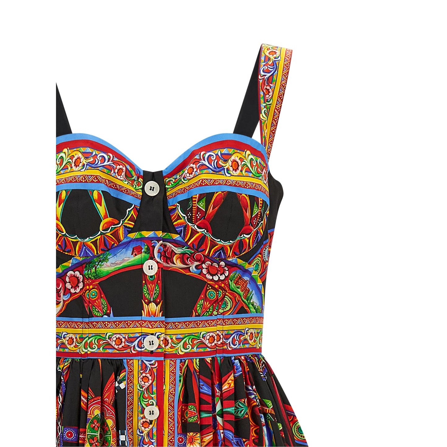 Dolce & Gabbana Multicolor Cotton Midi Dress