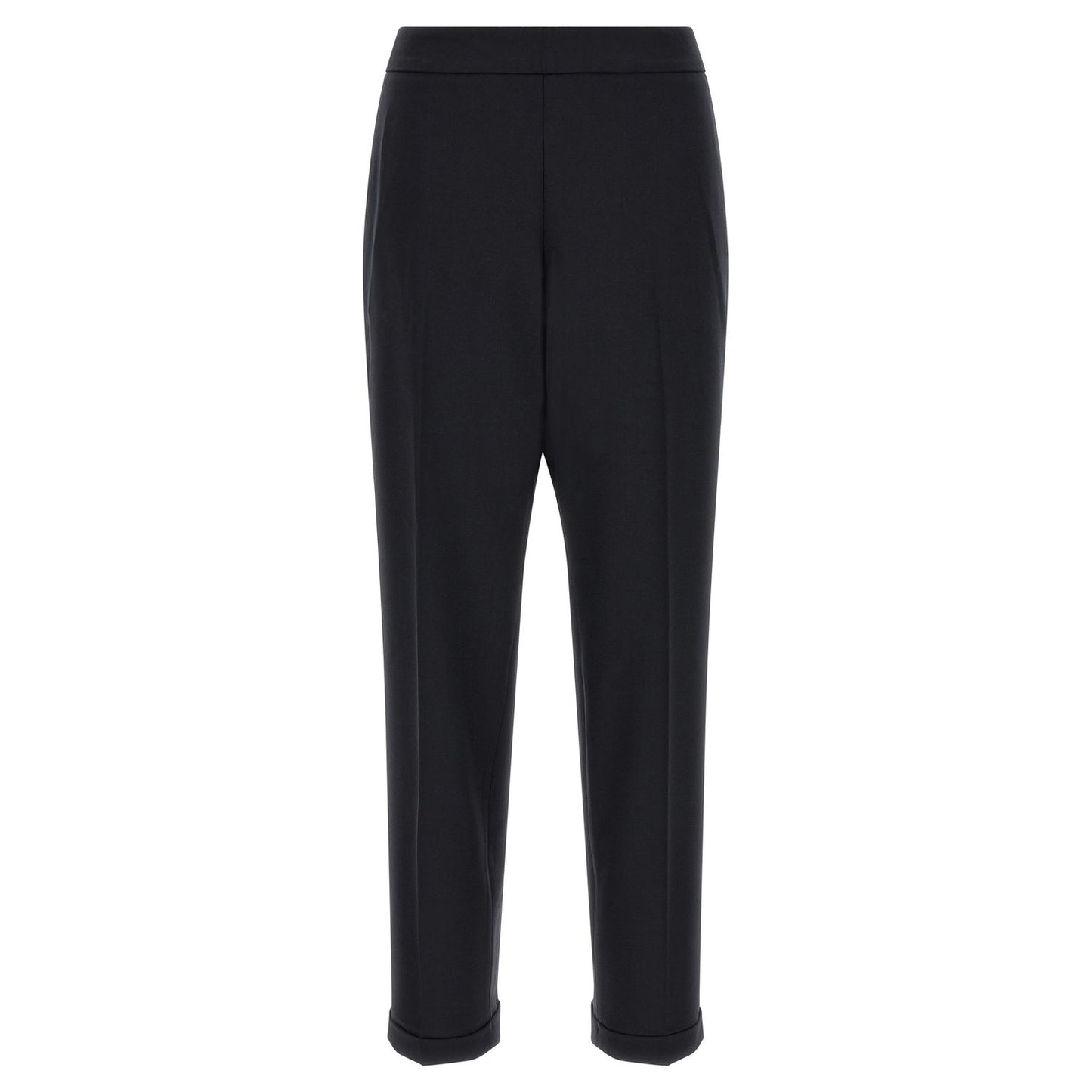 Alberto Biani Black Polyester Cropped Pants