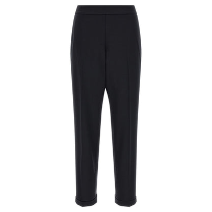 Alberto Biani Black Polyester Cropped Pants