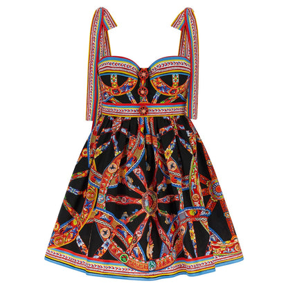 Dolce & Gabbana Multicolor Cotton Short Dress