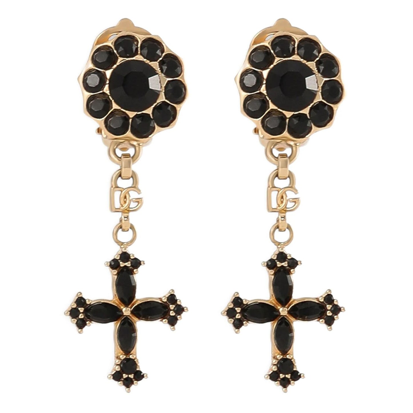 Dolce & Gabbana Black Brass Earrings