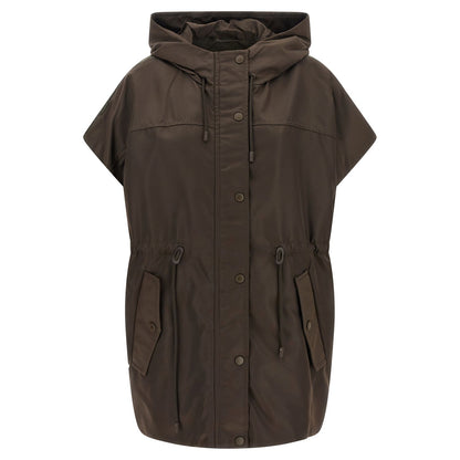 Max Mara Brown Polyamide Sleeveless Jacket