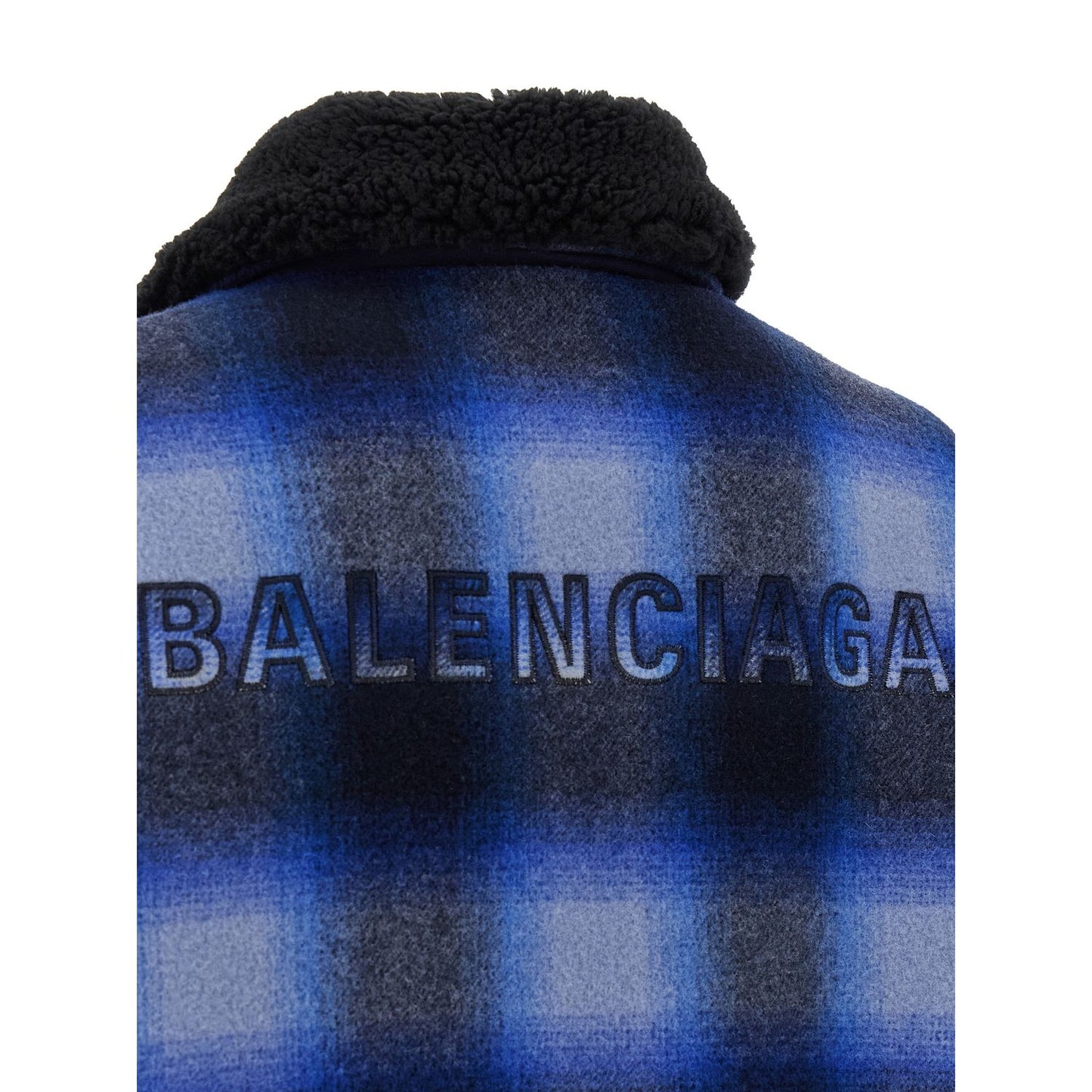 Balenciaga Blue Virgin Wool Bomber