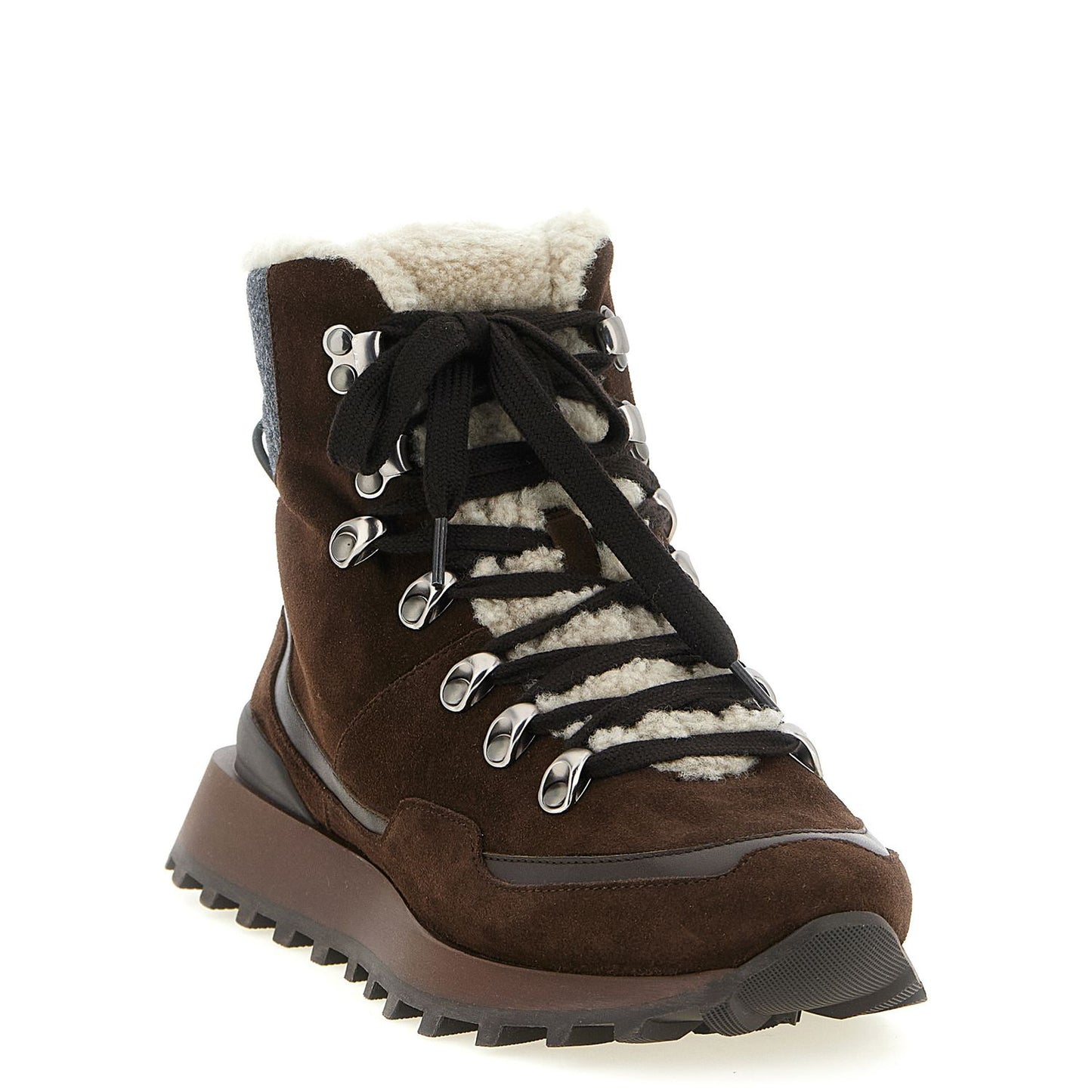 Brunello Cucinelli Brown Calfskin Ankle Boots
