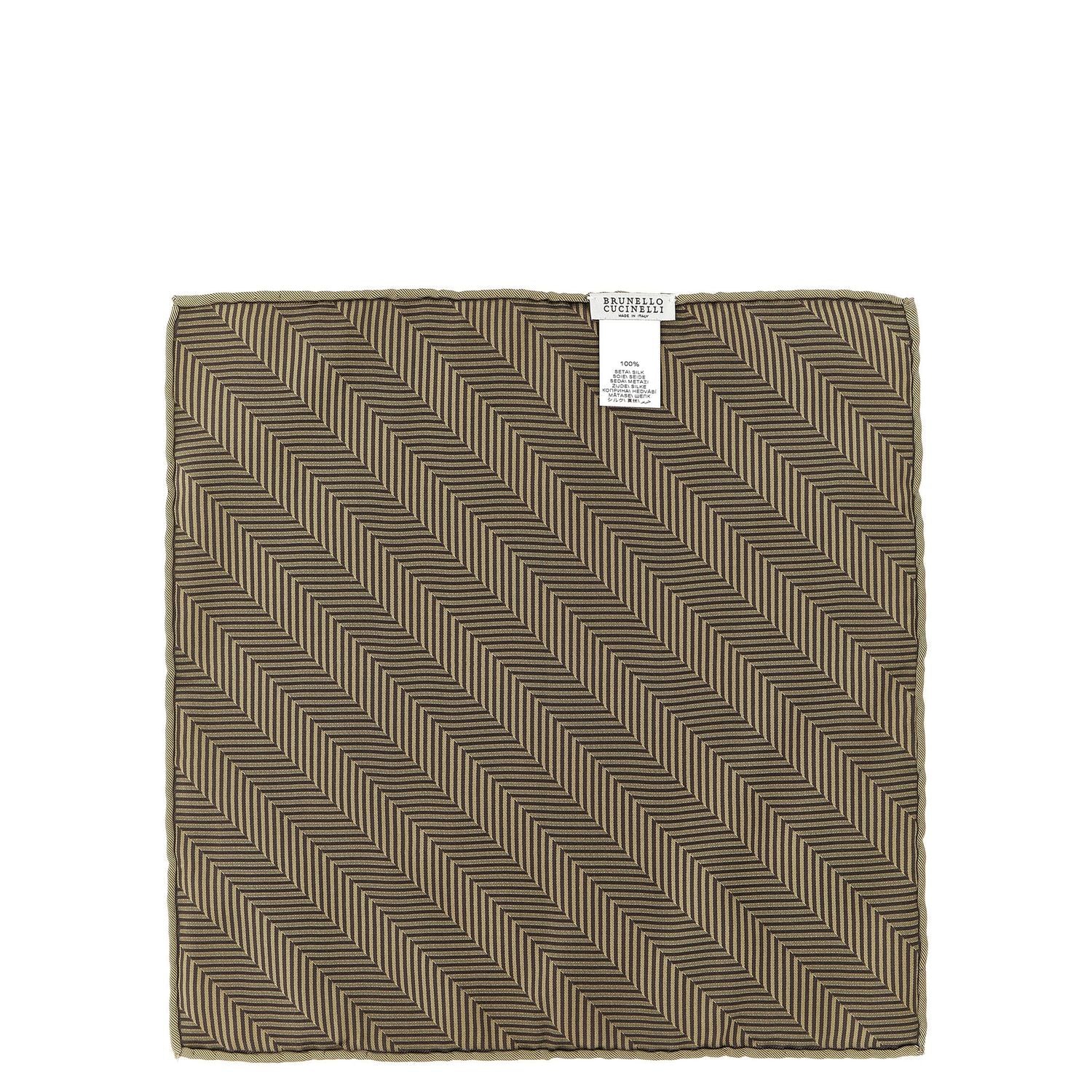 Brunello Cucinelli Beige Silk Pocket Square