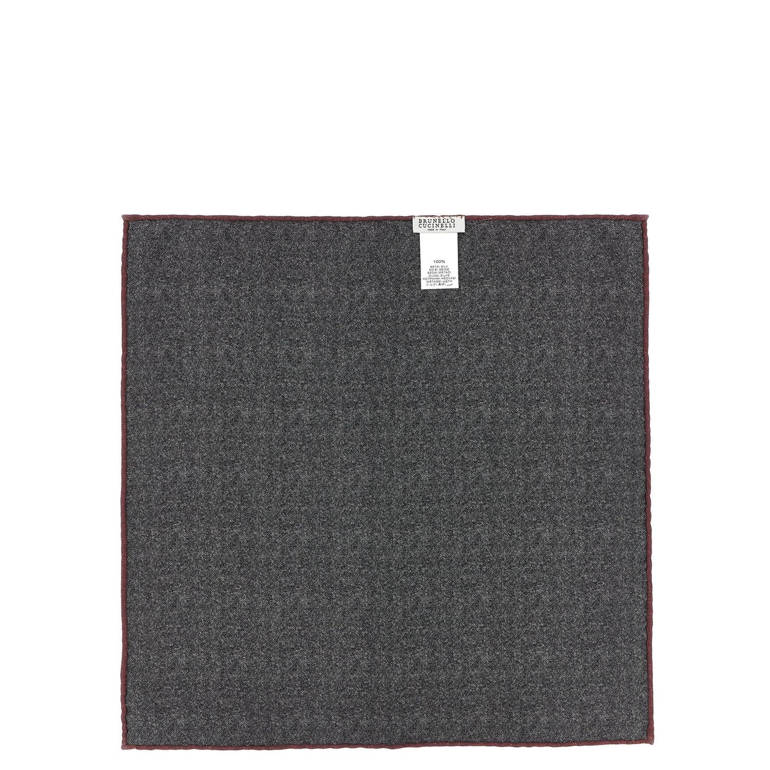 Brunello Cucinelli Gray Silk Pocket Square
