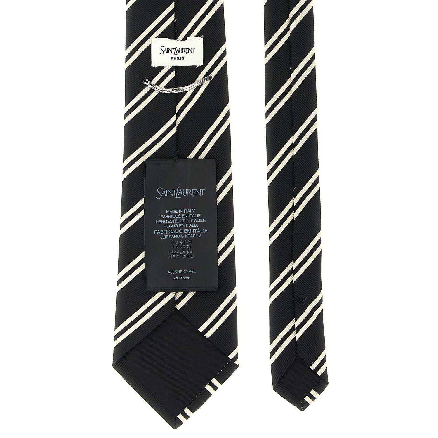 Saint Laurent Black Silk Tie