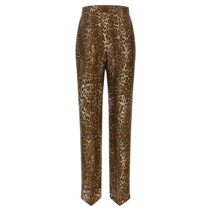 Max Mara Brown Silk Casual Pants
