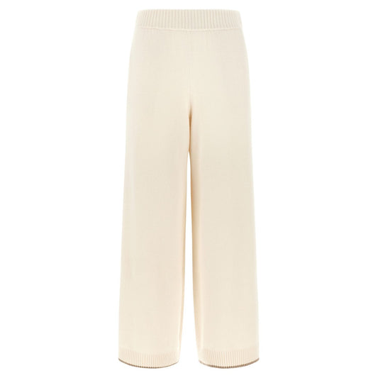 Brunello Cucinelli White Cashmere Athletic Pants