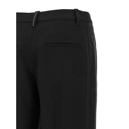 Brunello Cucinelli Black Virgin Wool Casual Pants