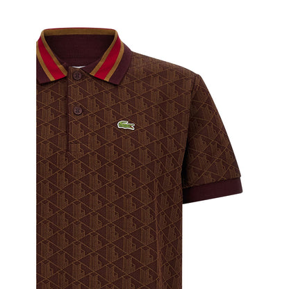 Lacoste Brown Polyester Polo Shirt