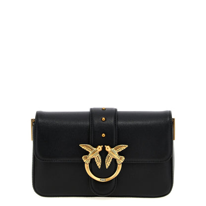 PINKO Black Calfskin Shoulder Bag