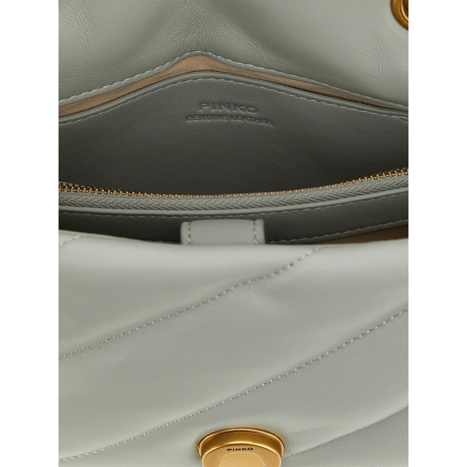 PINKO Gray Lamb Fur Crossbody Bag