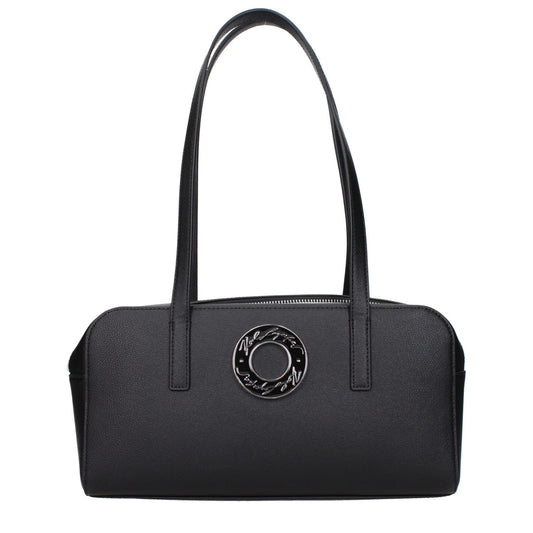 Karl Lagerfeld Black Leather Shoulder Bag