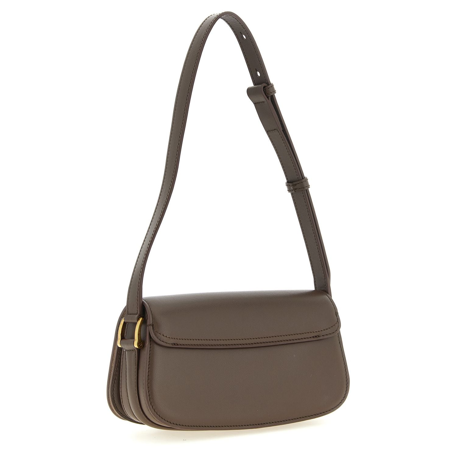 Ami Paris Brown Cowhide Shoulder Bag