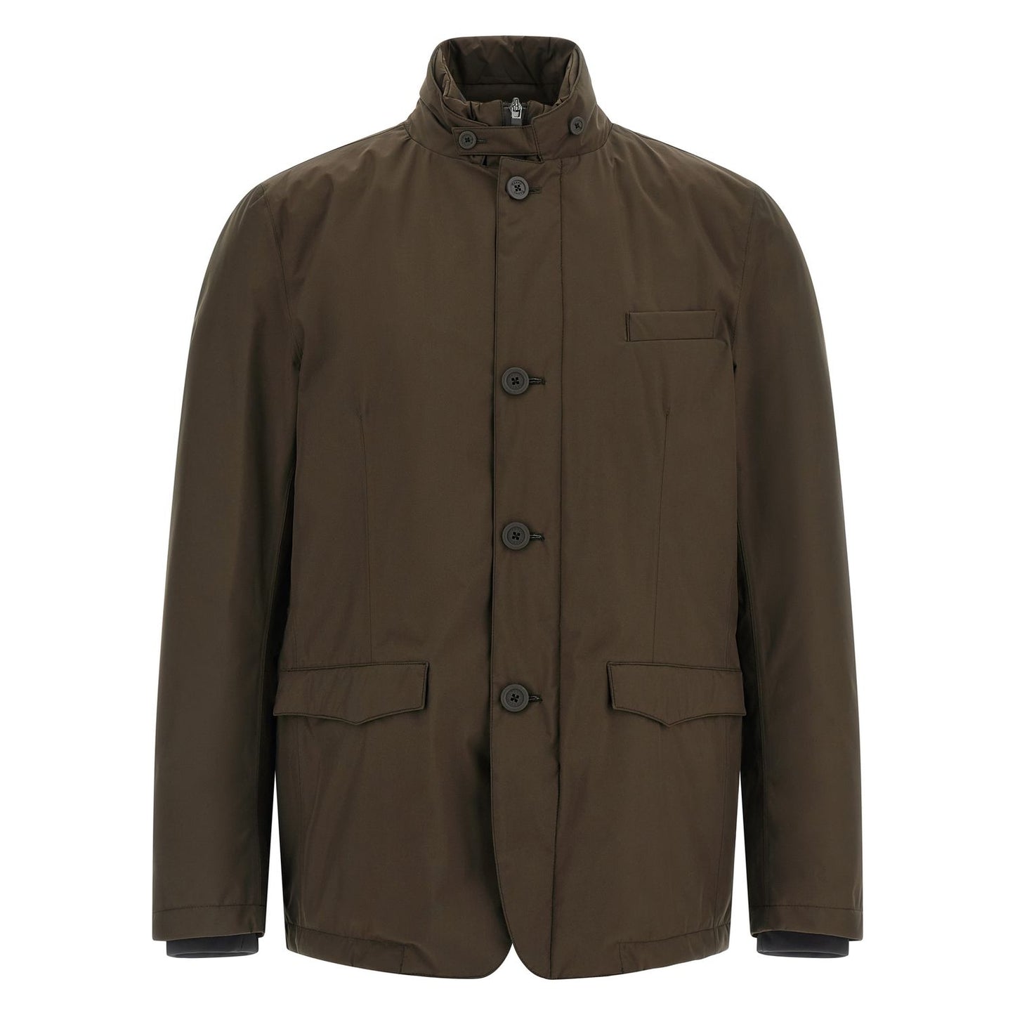 Herno Brown Polyester Full-Length Jacket