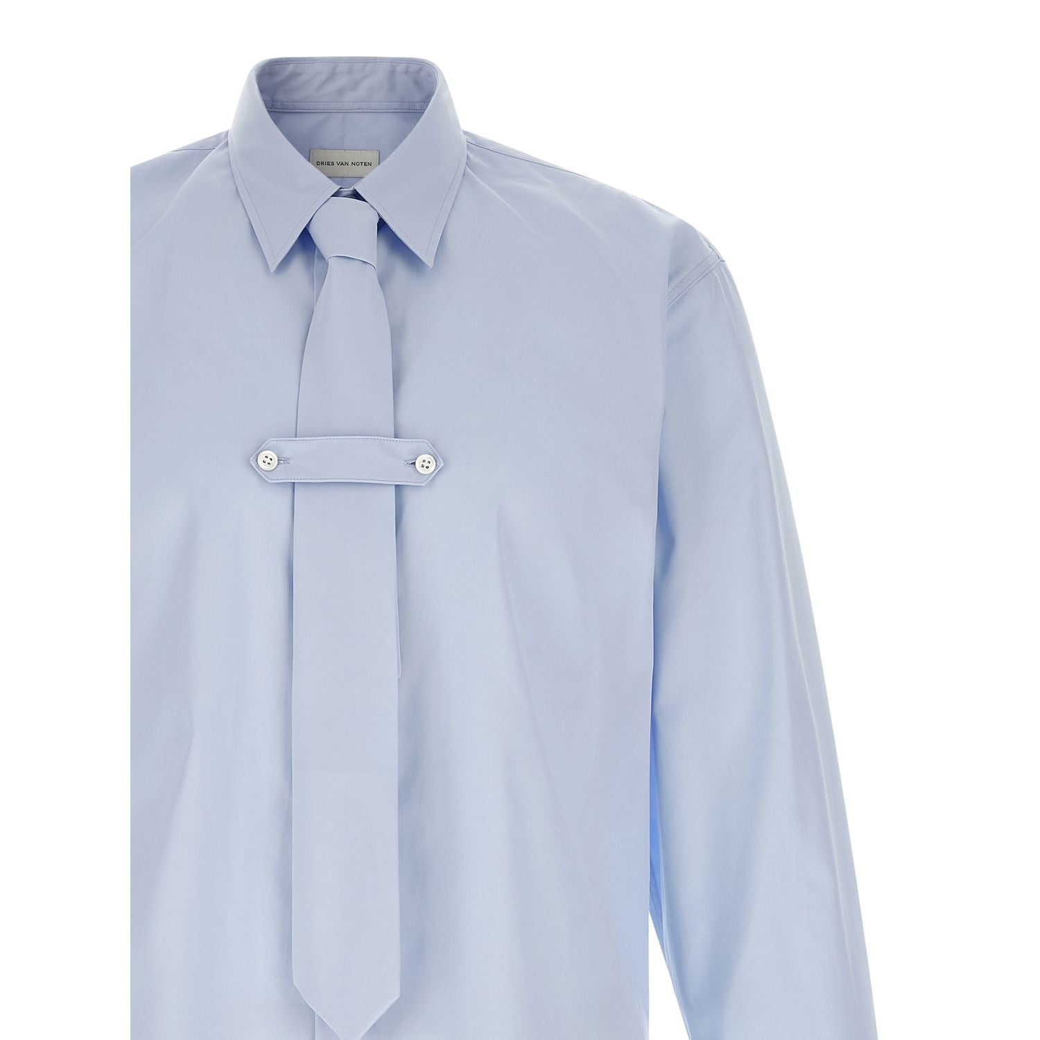 Dries Van Noten Blue Cotton Blouse