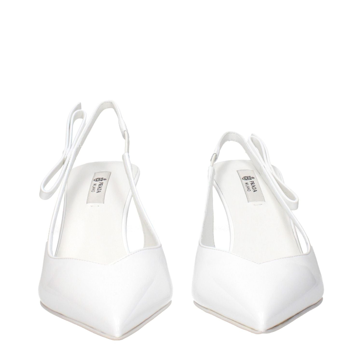 Prada White Leather High Heel Pumps