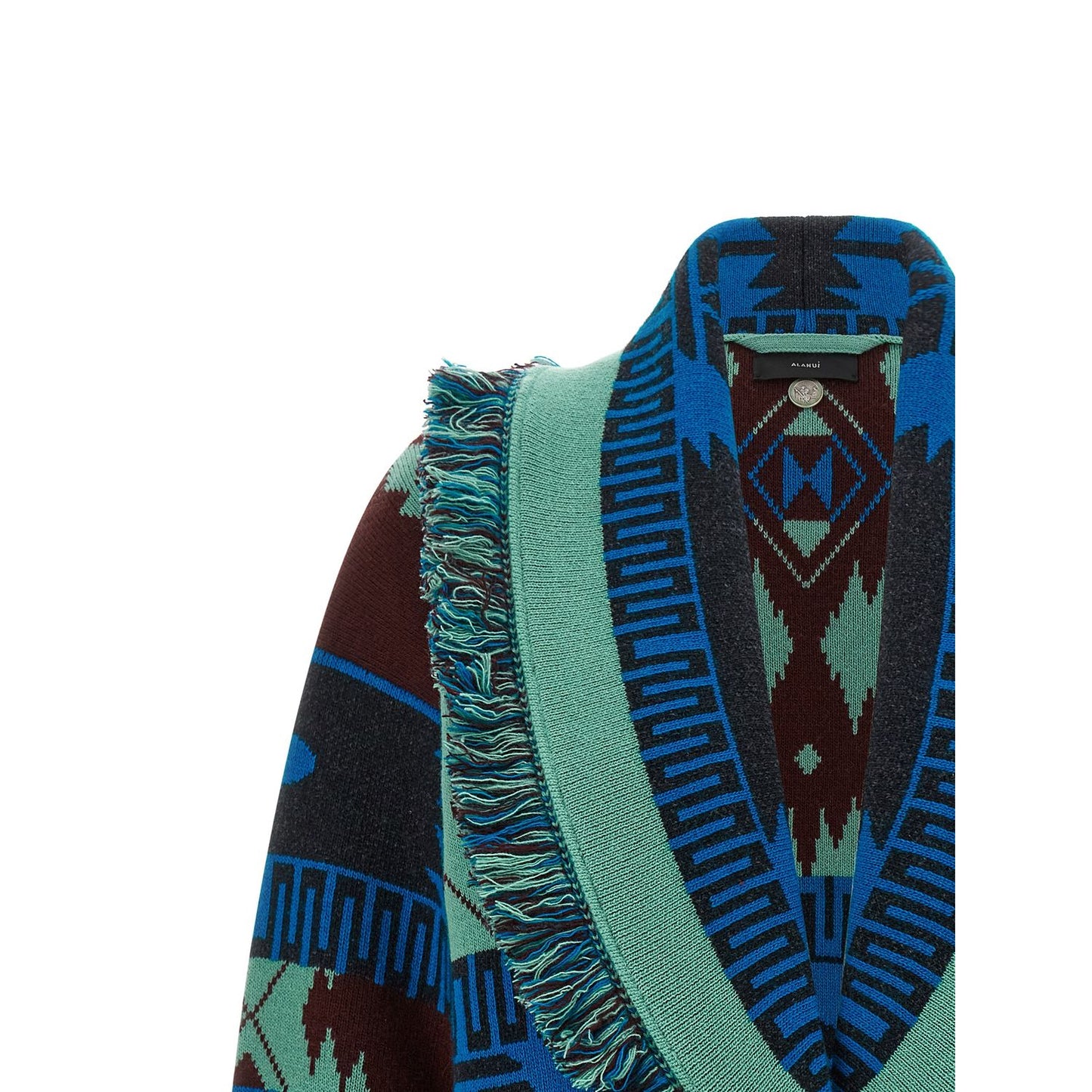 Alanui Blue Virgin Wool Cardigan