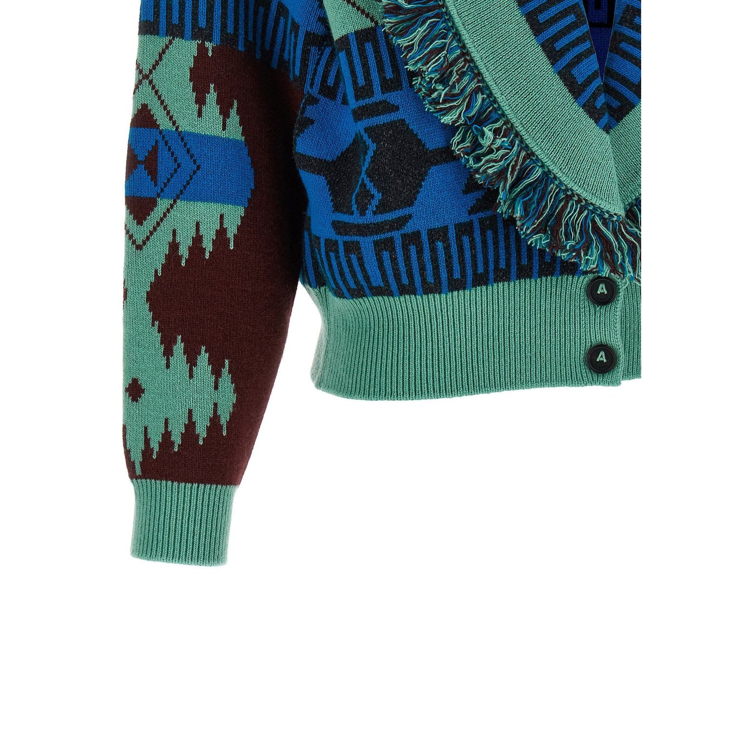 Alanui Blue Virgin Wool Cardigan