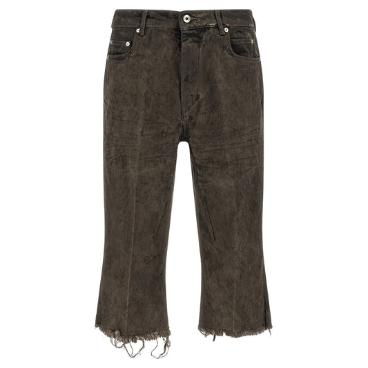 Rick Owens Gray Cotton Bermuda Shorts