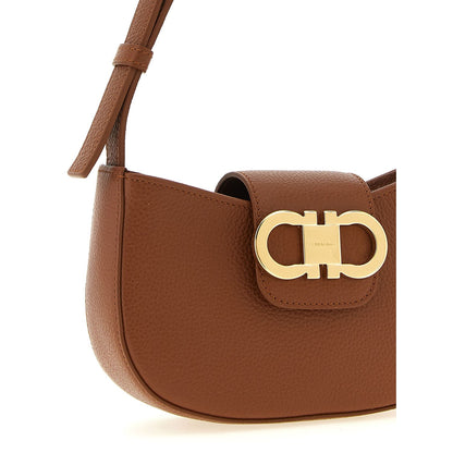Ferragamo Brown Calfskin Shoulder Bag