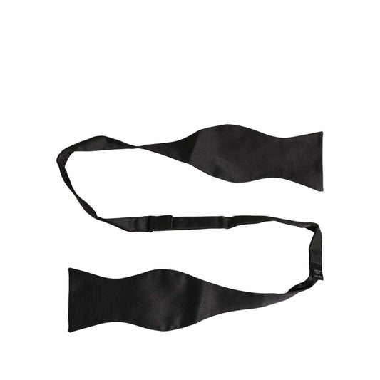 Dolce & Gabbana Men Black 100% Silk Adjustable Neck Papillon Bow Tie