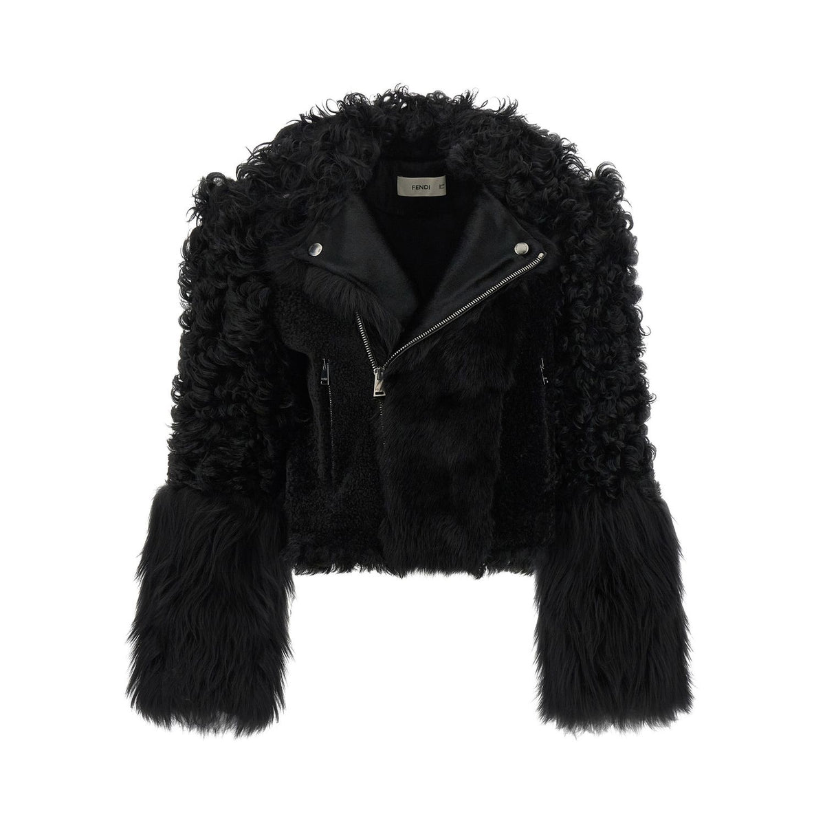 Fendi Black Lamb Leather Biker Jacket