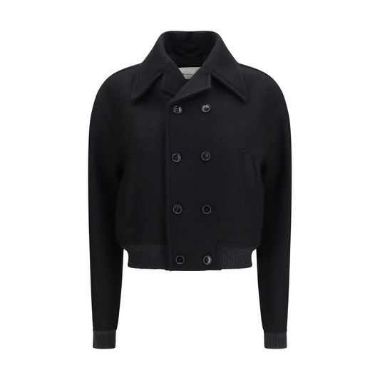 Ami Paris Black Wool Oves Aries Bomber