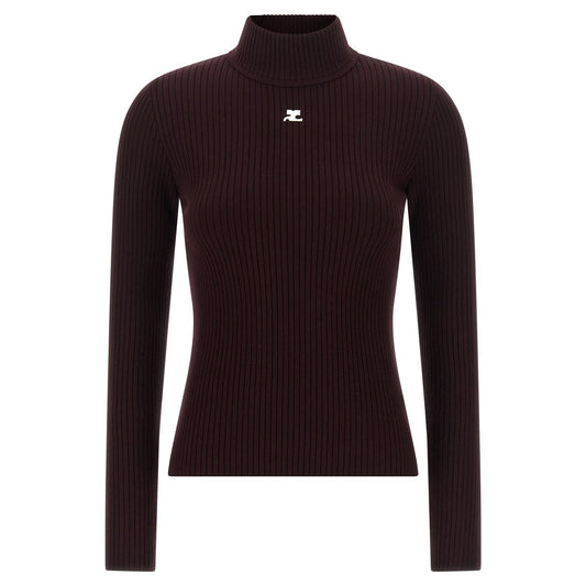 Courrèges Bordeaux Viscose Cardigan