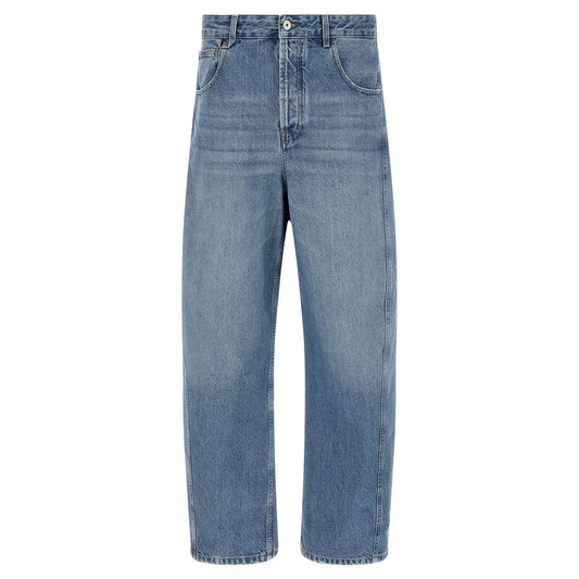 Jacquemus Blue Cotton High-Waisted Jean