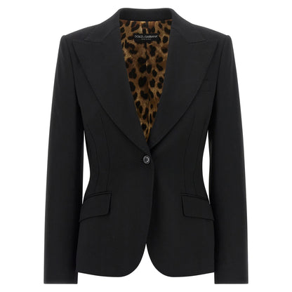 Dolce & Gabbana Black Virgin Wool Blazer