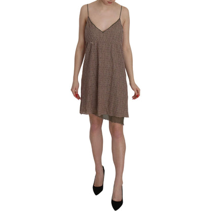 PINK MEMORIES Cotton Green Spaghetti Strap A-line Mini Dress