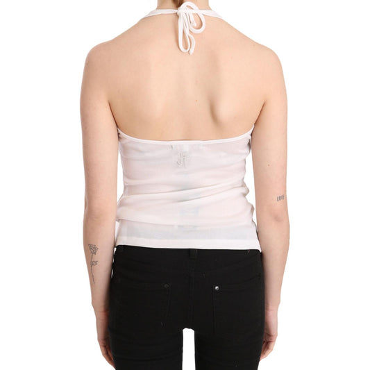 GF Ferre Elegant White Halter Casual Tank Top GF Ferre