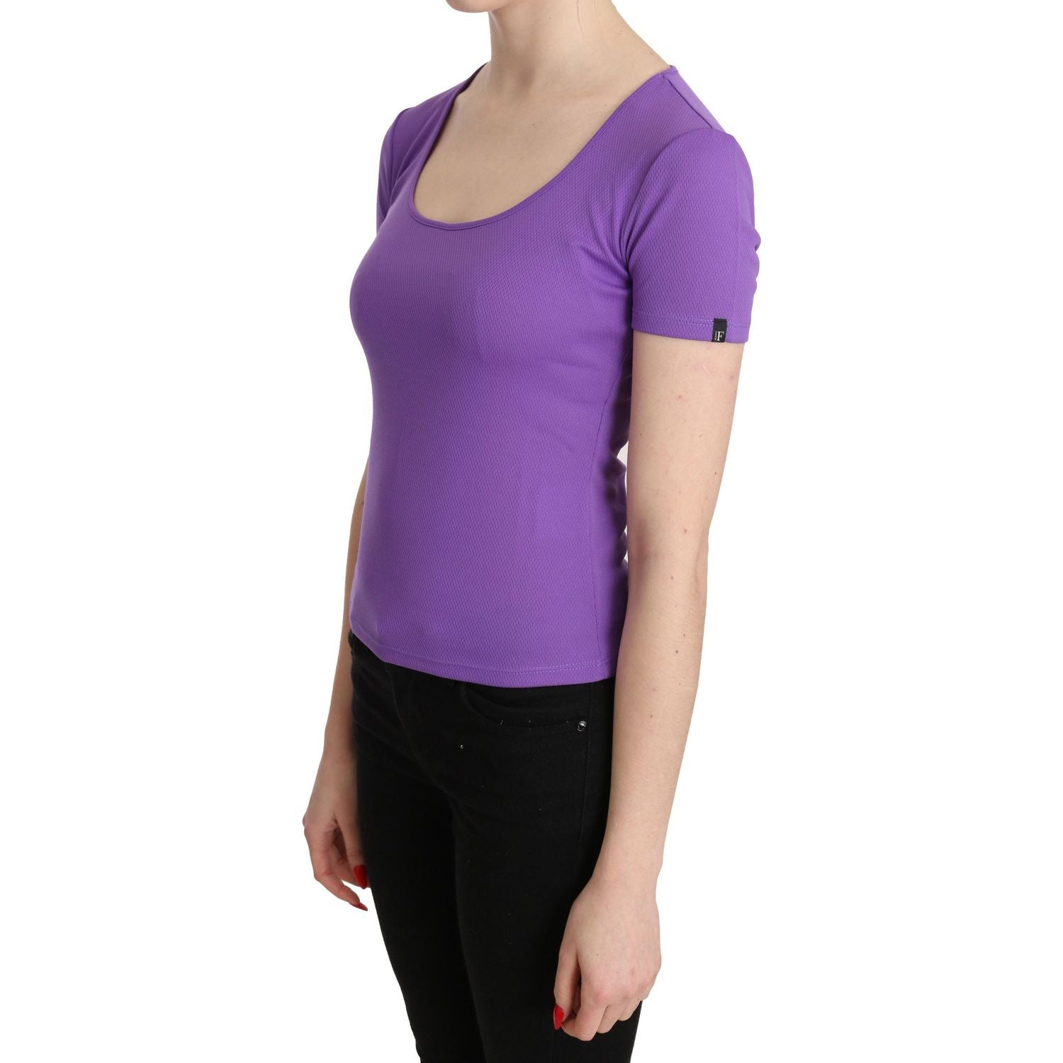 GF Ferre Purple 100% Polyester Short Sleeve Top  Blouse