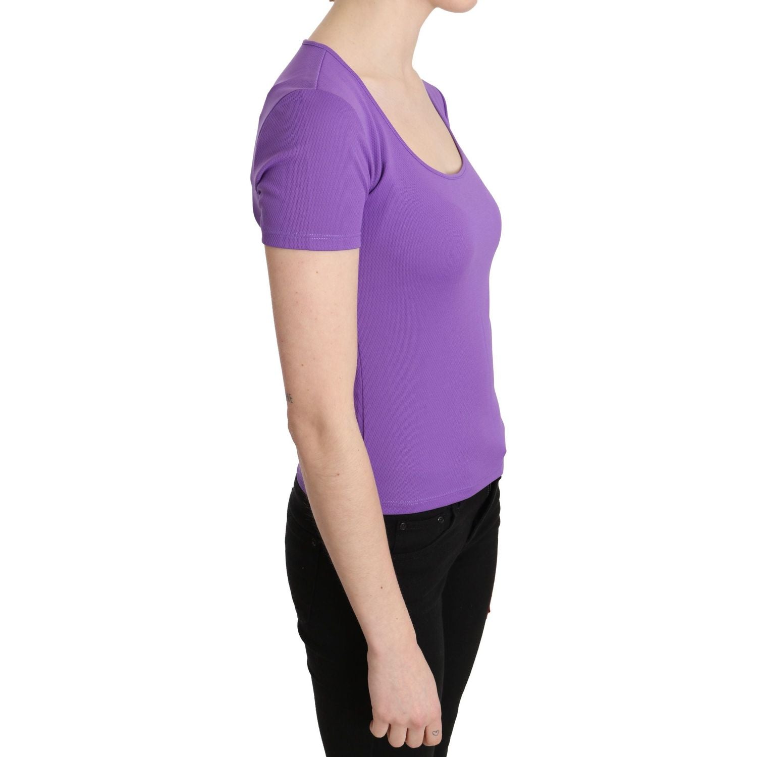 GF Ferre Purple 100% Polyester Short Sleeve Top  Blouse