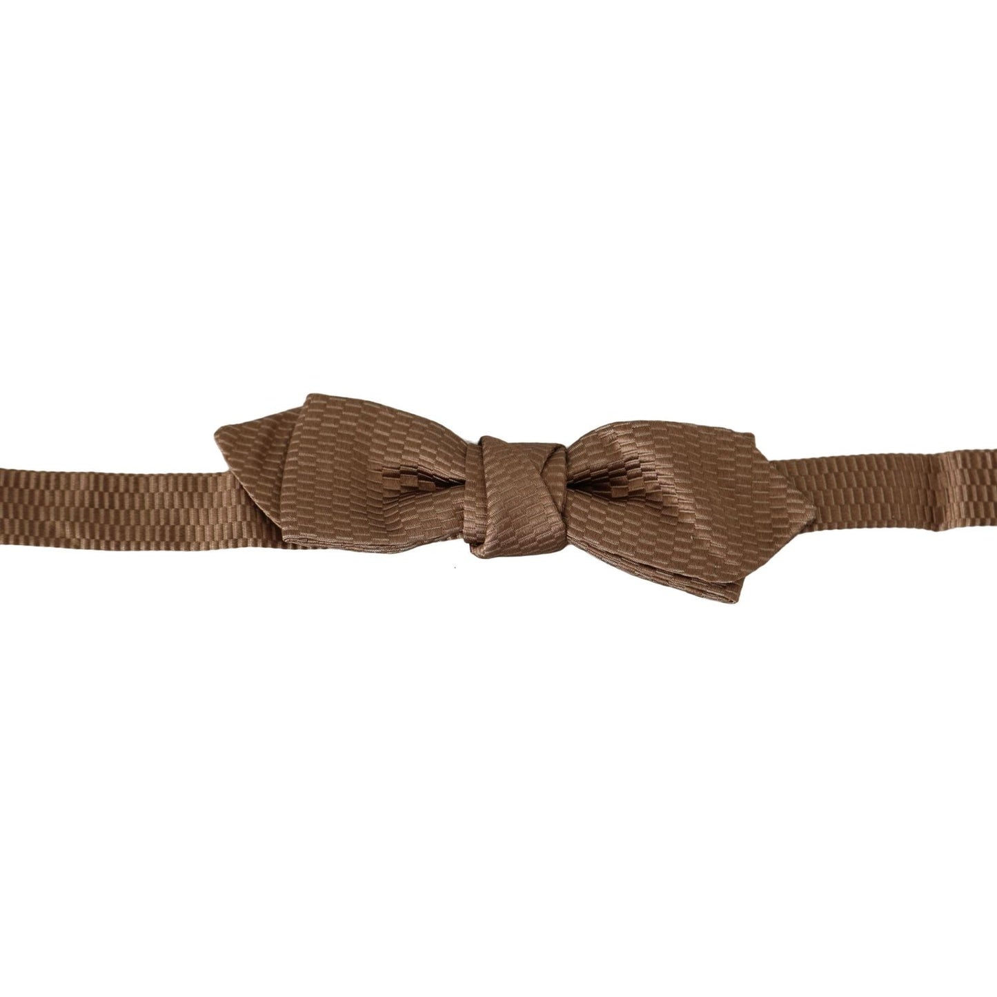 Dolce & Gabbana Men Brown Gold Adjustable Neck Papillon Bow Tie