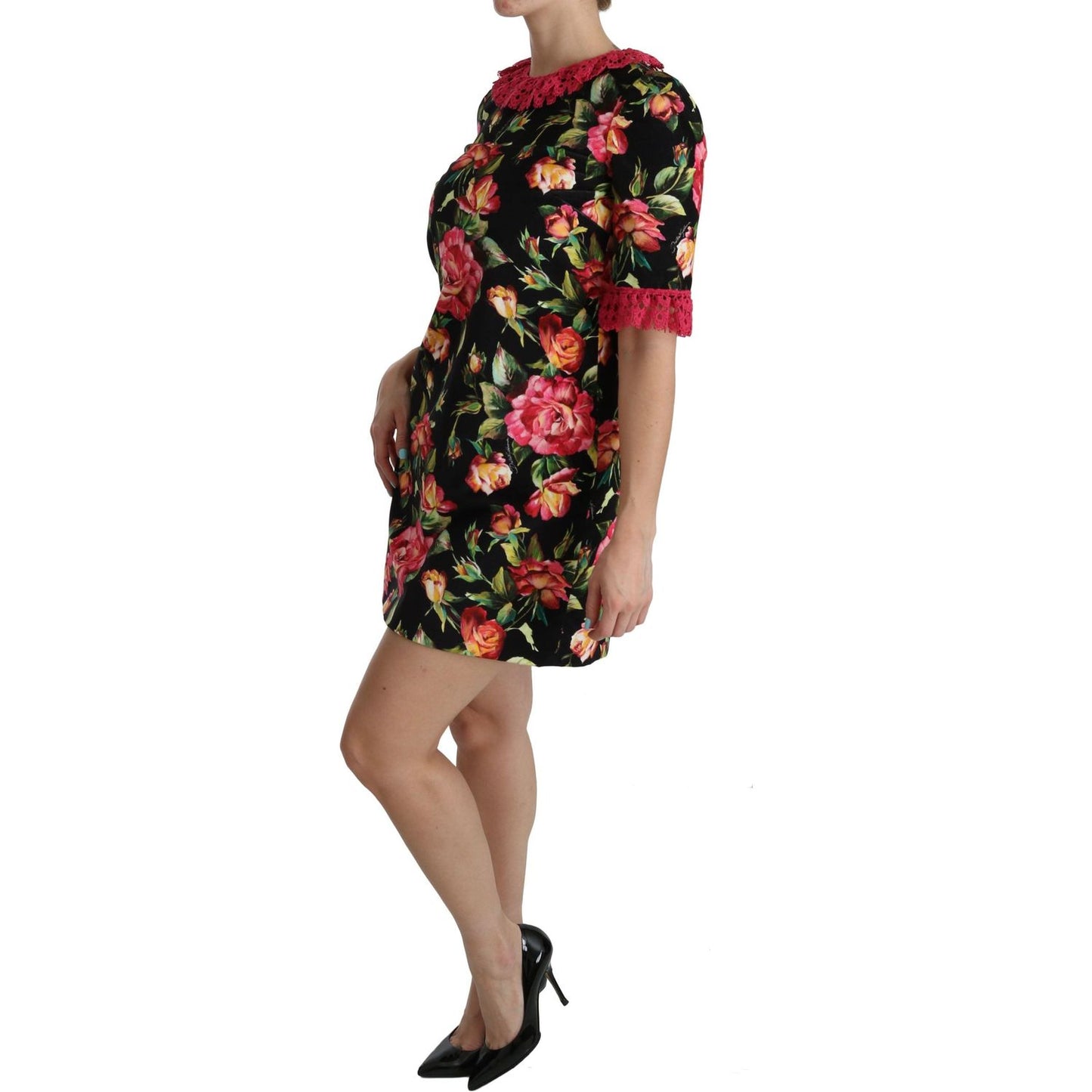 Dolce & Gabbana Elegant Floral Lace A-Line Mini Dress Dolce & Gabbana