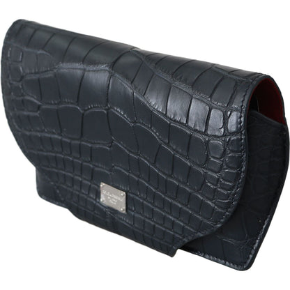 Dolce & Gabbana Blue Crocodile Eyewear Sunglasses Case Cover Pouch Dolce & Gabbana