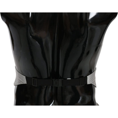 Dolce & Gabbana Gray Patterned Waist Belt Silk Cummerbund