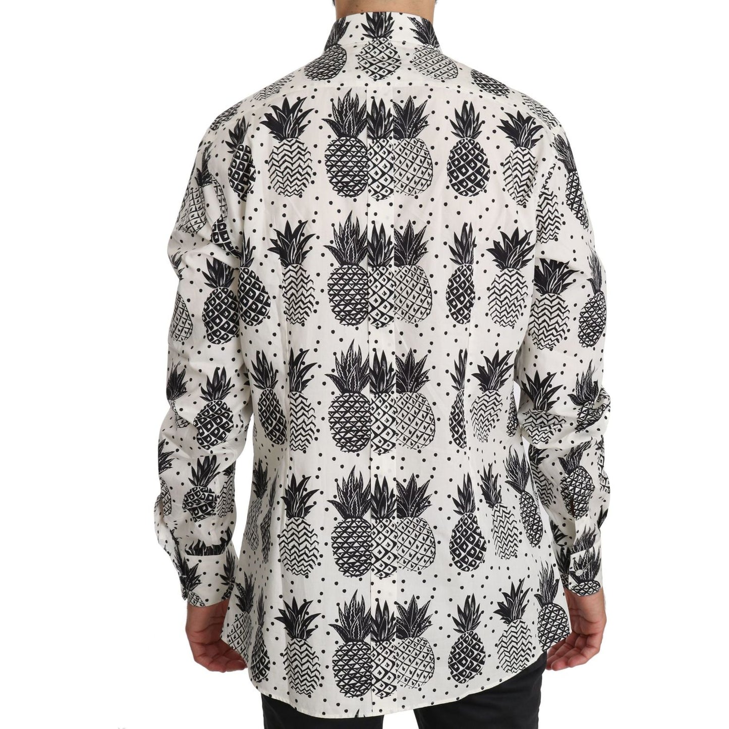 Dolce & Gabbana White Pineapple Cotton Top Shirt