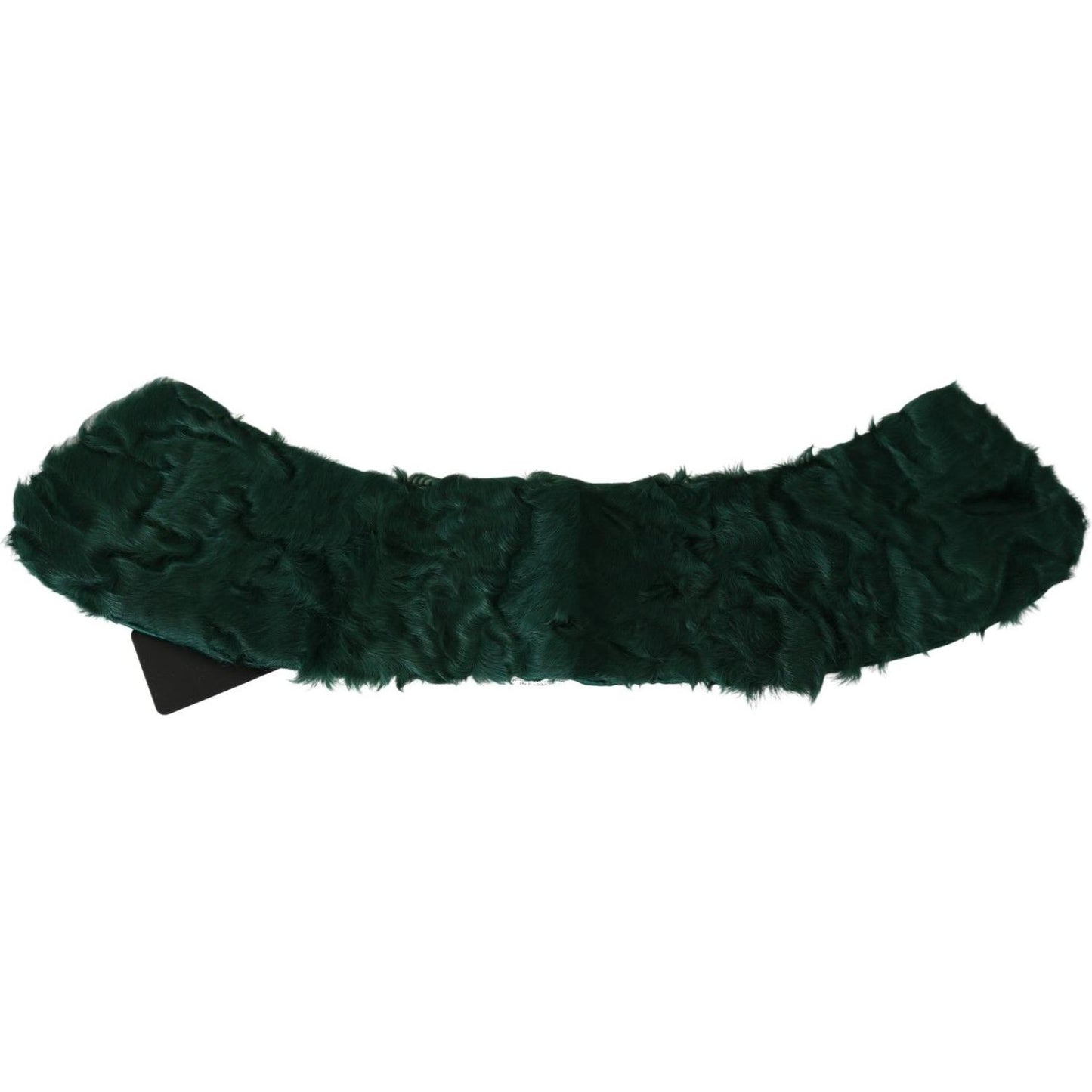 Dolce & Gabbana Green Fur Shoulder Collar Wrap Lambskin Scarf Dolce & Gabbana