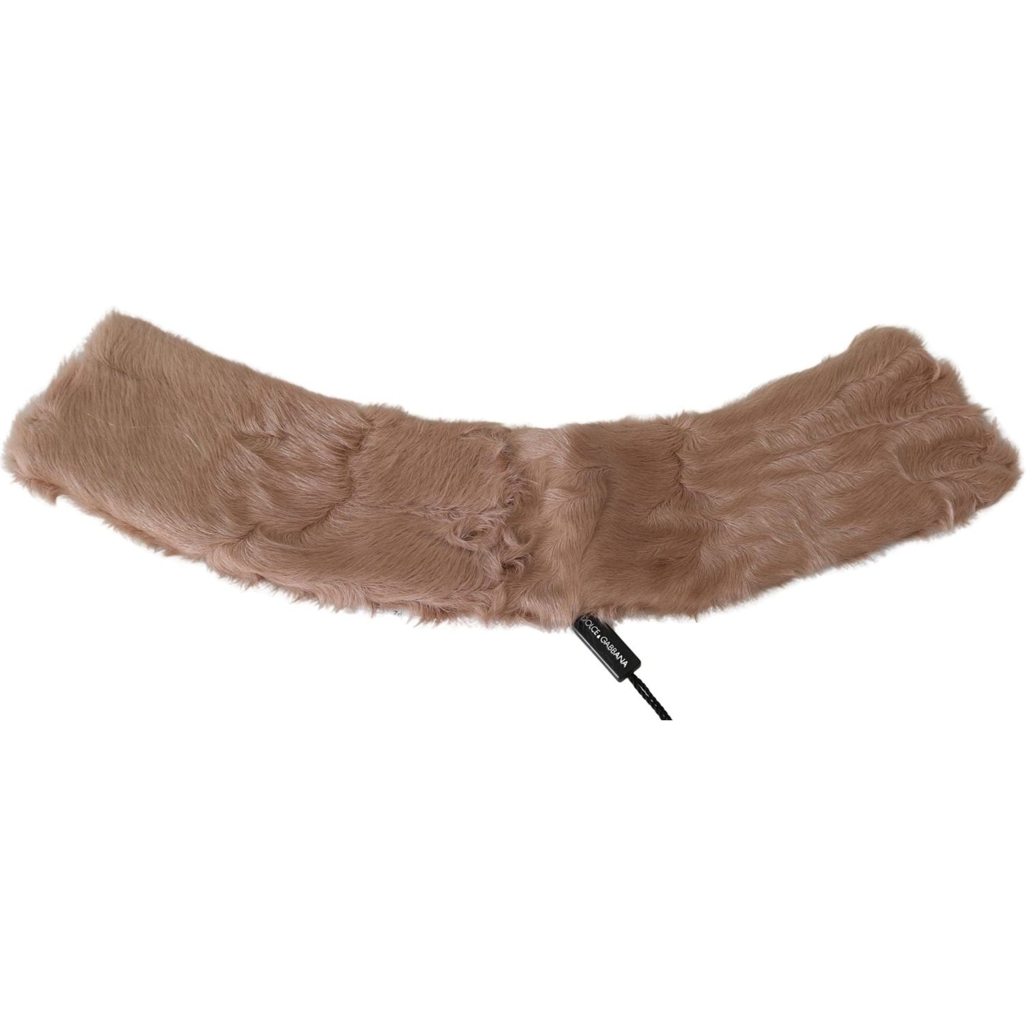 Dolce & Gabbana Beige Fur Neck Collar Lambskin Scarf Dolce & Gabbana