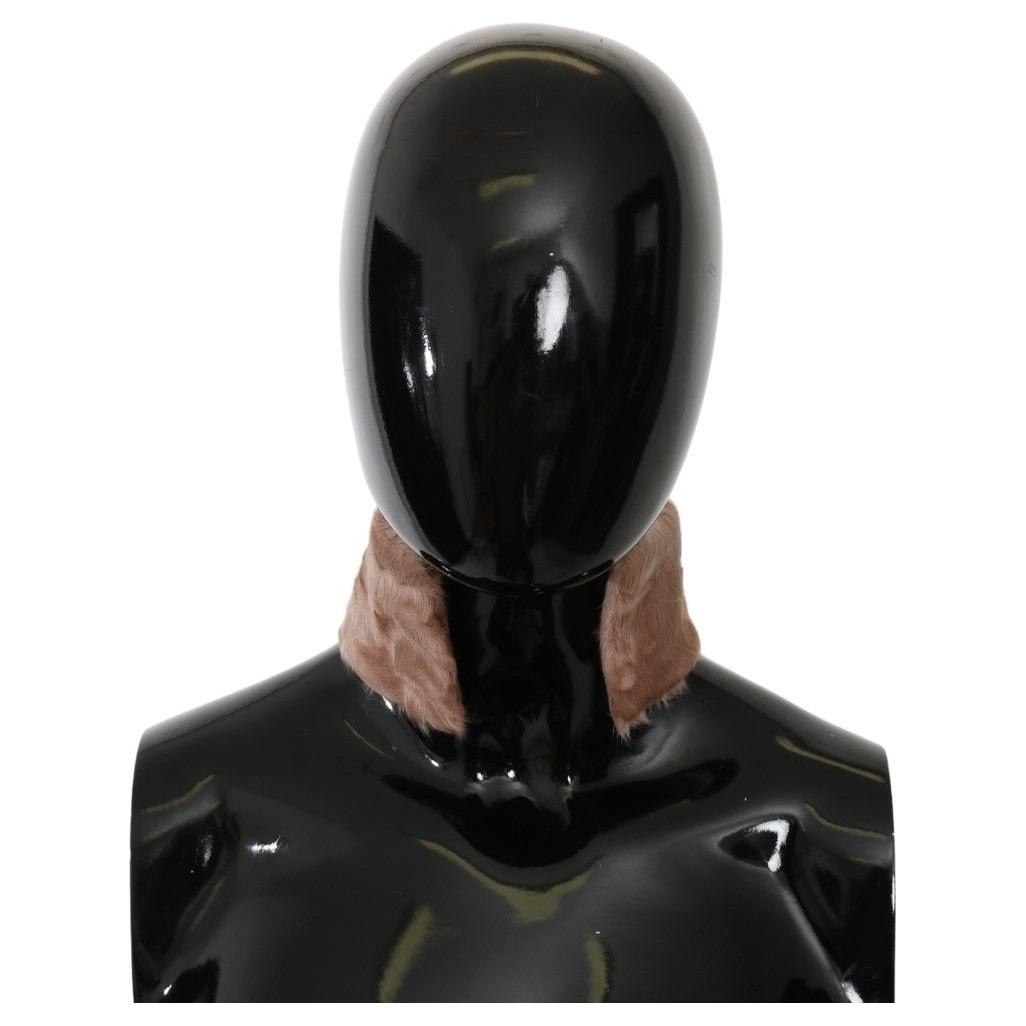 优雅米色小羊皮毛围巾