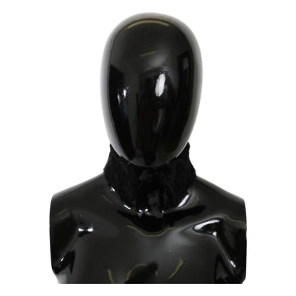 Dolce & Gabbana Black Fur Neck Collar Wrap Lambskin Scarf Dolce & Gabbana