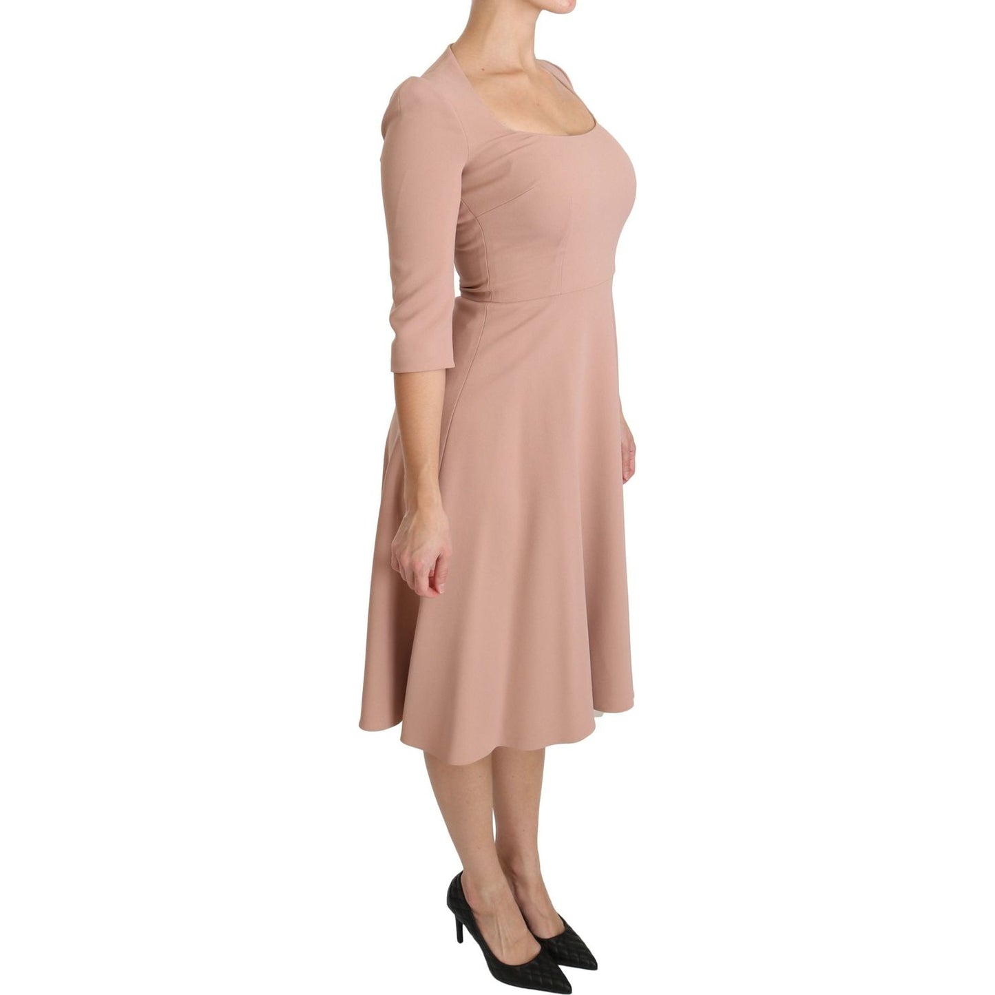 Dolce & Gabbana Elegant Light Pink A-Line Knee Length Dress Dolce & Gabbana